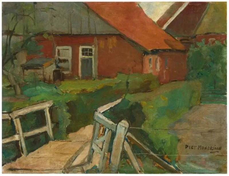 Tarım Binaları ile Köprü - Piet Mondrian