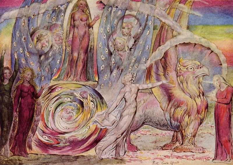 Béatrice arabadan Dante'ye sesleniyor - William Blake