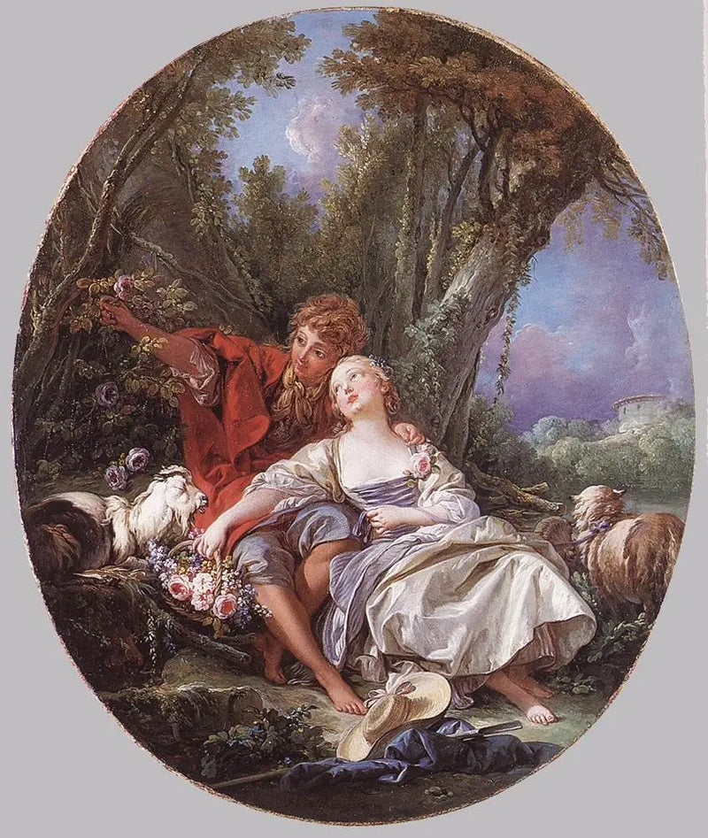Berger ve çobani dinlenirken - François Boucher