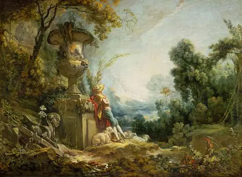Berger koyunlarını koruyor - François Boucher