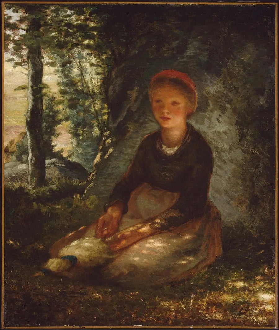 Gölge Altında Oturan Bergère - Jean-François Millet