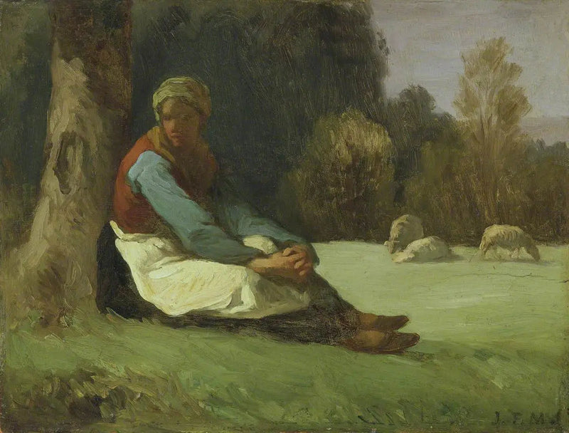 Bergère oturmuş - Jean-François Millet