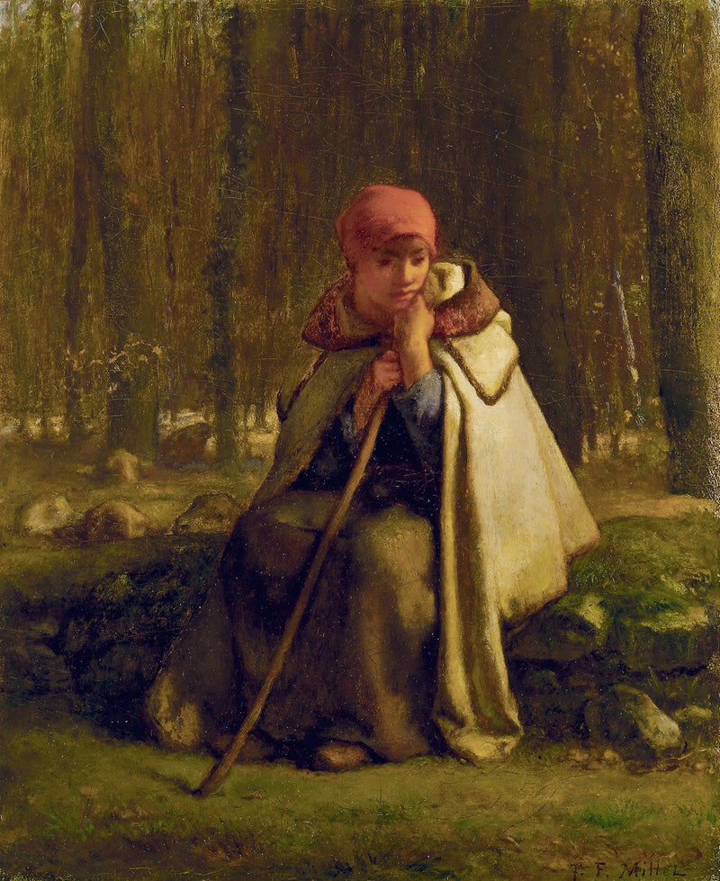 Oturan Bergère - Jean-François Millet
