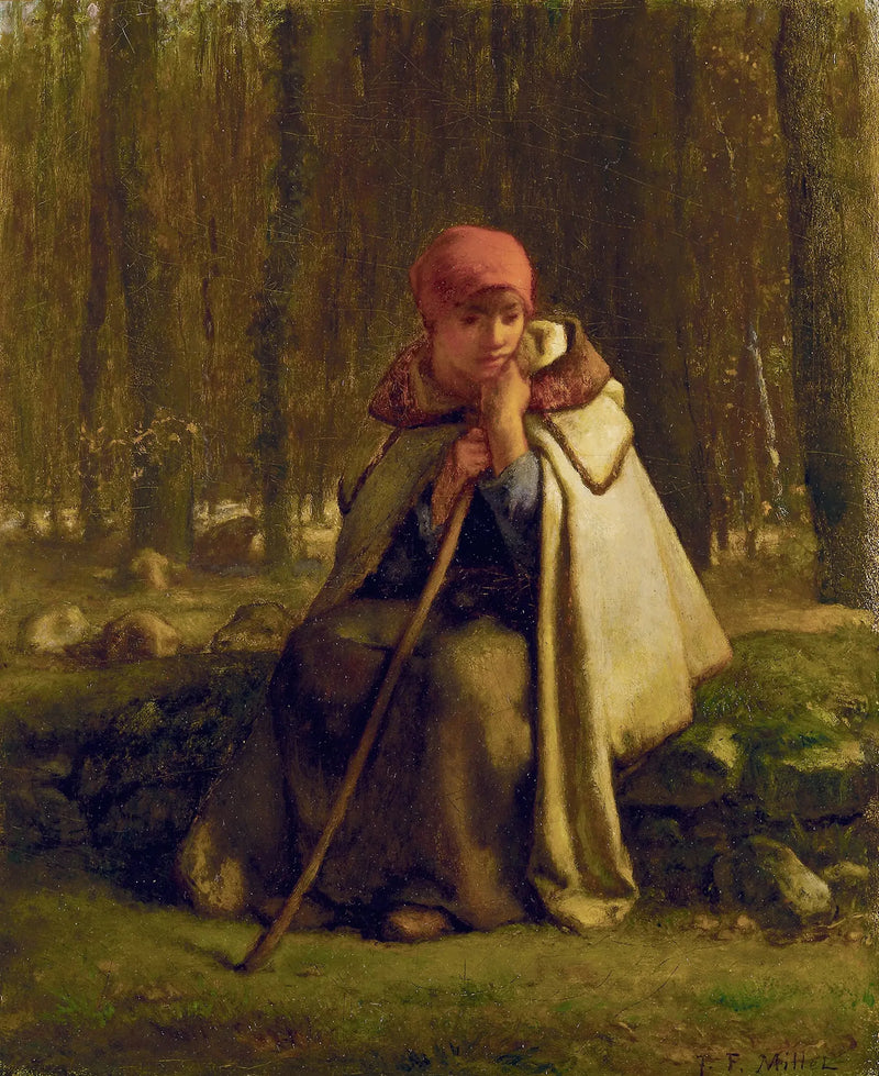 Oturan Bergère - Jean-François Millet