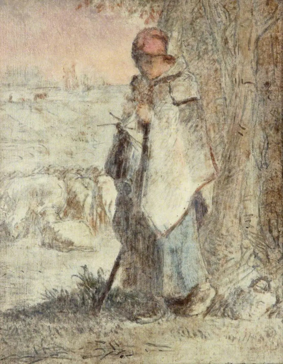 Bergère tricotant - Jean-François Millet - Alpha Reproduction