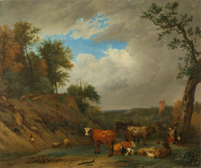 Bergers avec leur bétail - Artiste inconnu du Rijksmuseum