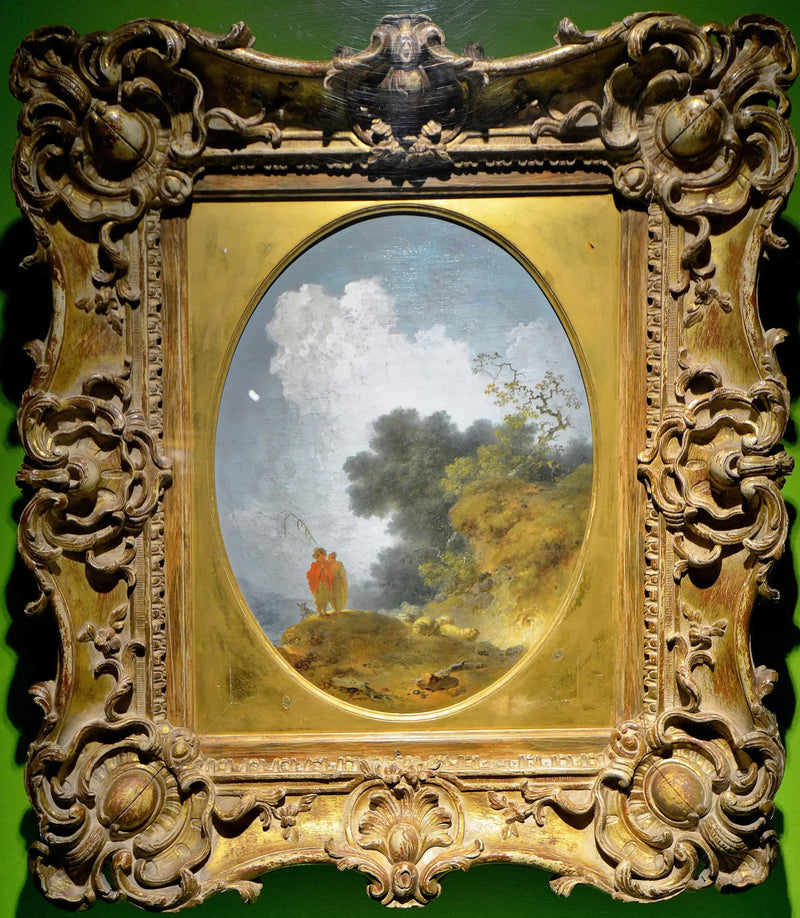 Çiftçilerin bir manzaradaki görüntüsü - Jean-Honoré Fragonard