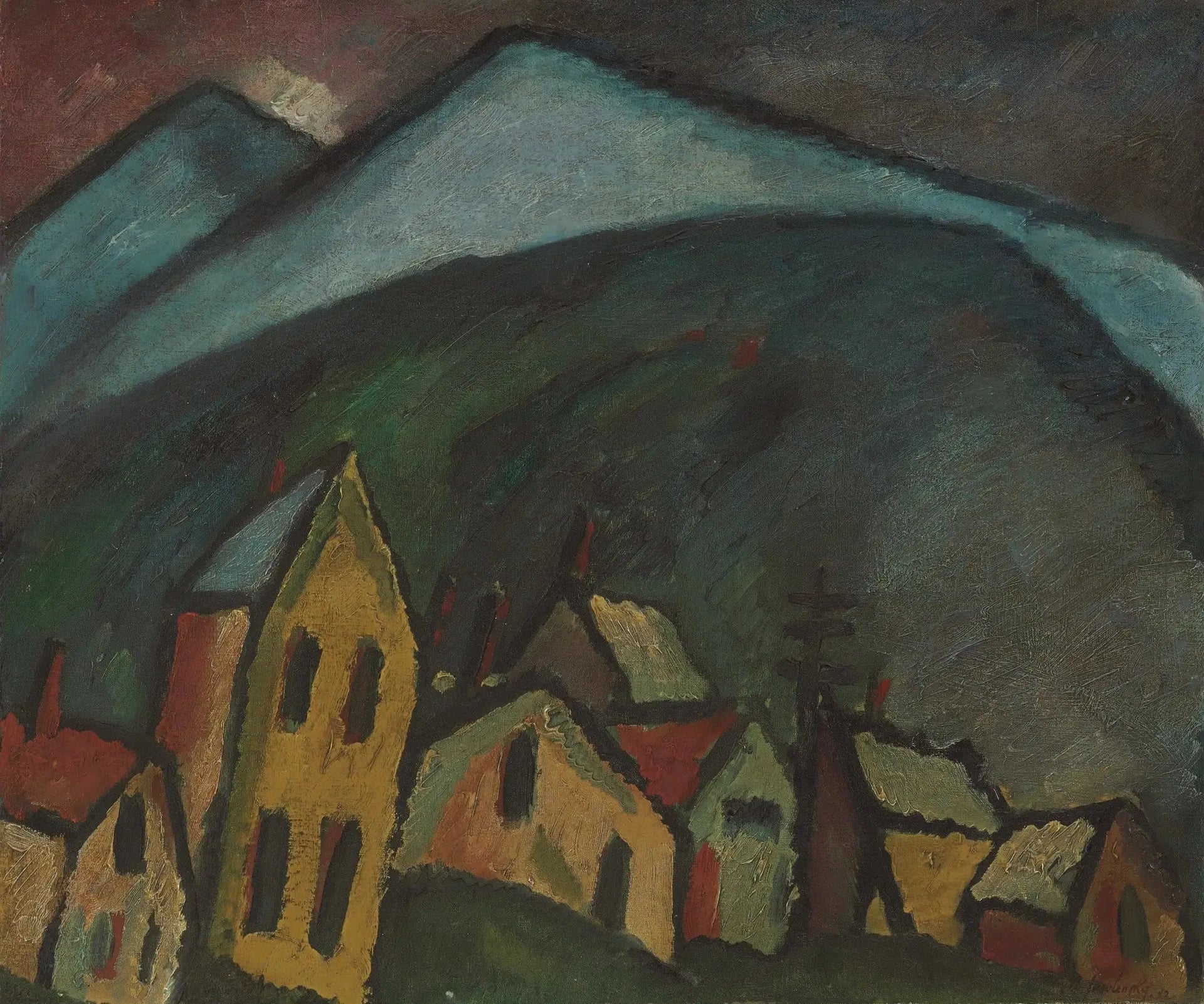 Berglandschaft mit Häusern - Alexej von Jawlensky image 1 tableau peint à l’huile sur toile