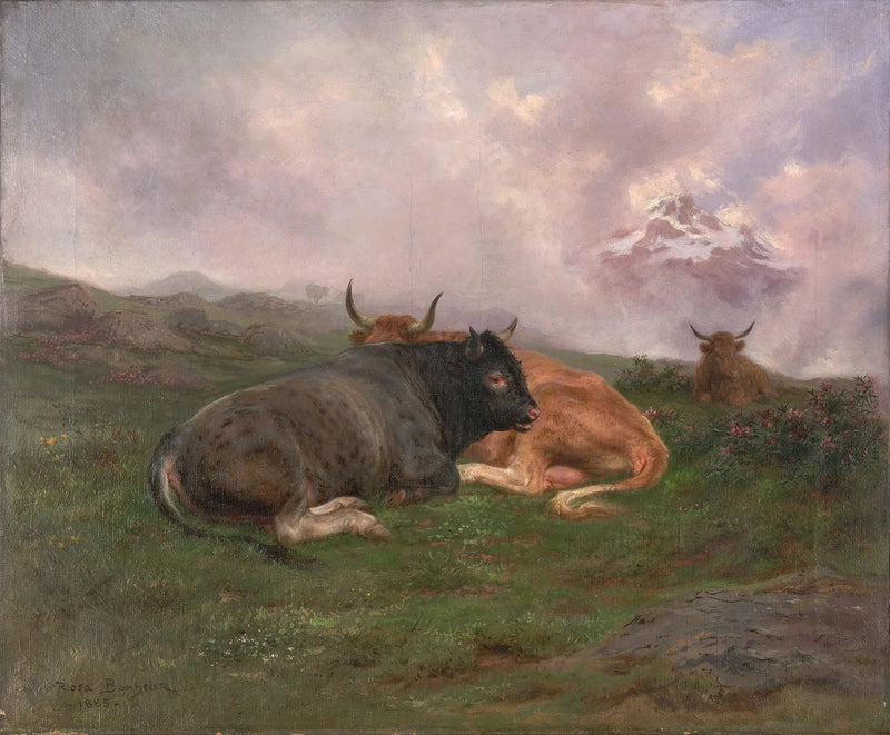 Alplerde Bir Tepede Dinlenen Hayvanlar - Rosa Bonheur