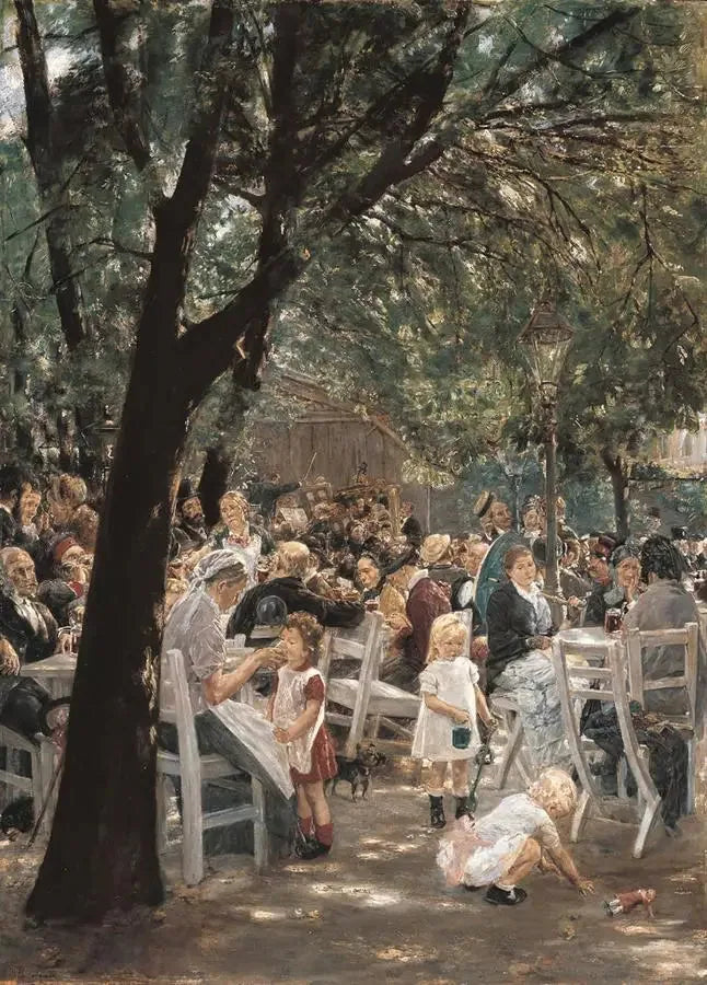 Münih'teki Bira Bahçesi - Max Liebermann