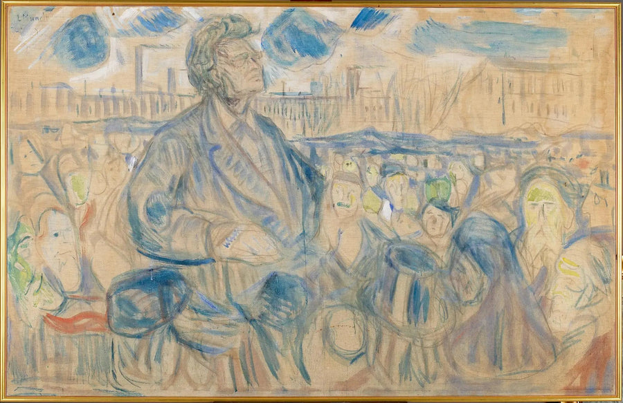 Bjørnstjerne Bjørnson'un halka hitap etmesi - Edvard Munch
