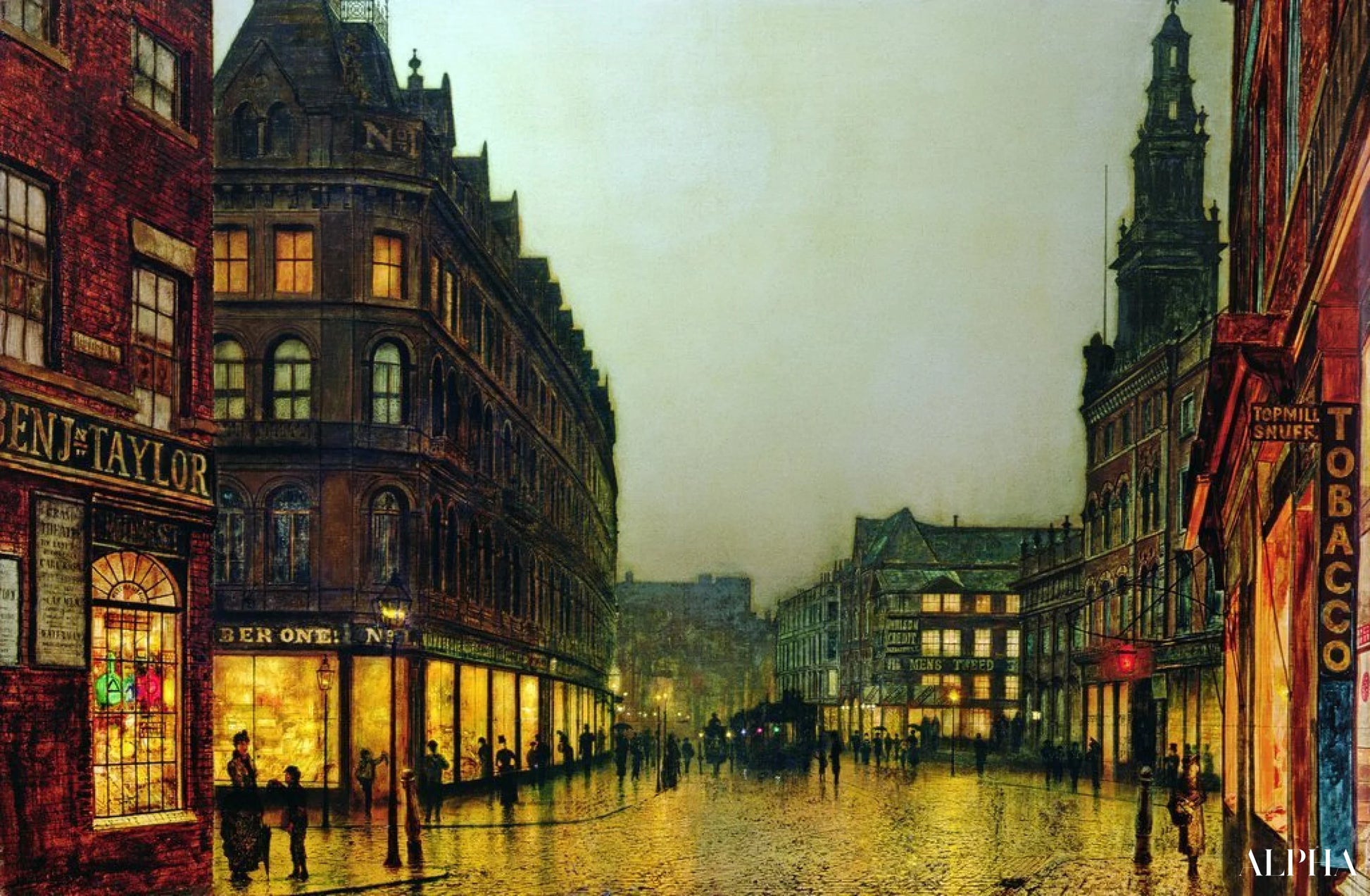 Boar Lane, Leeds - John atkinson grimshaw - Reproductions de tableaux et peintures haut de gamme