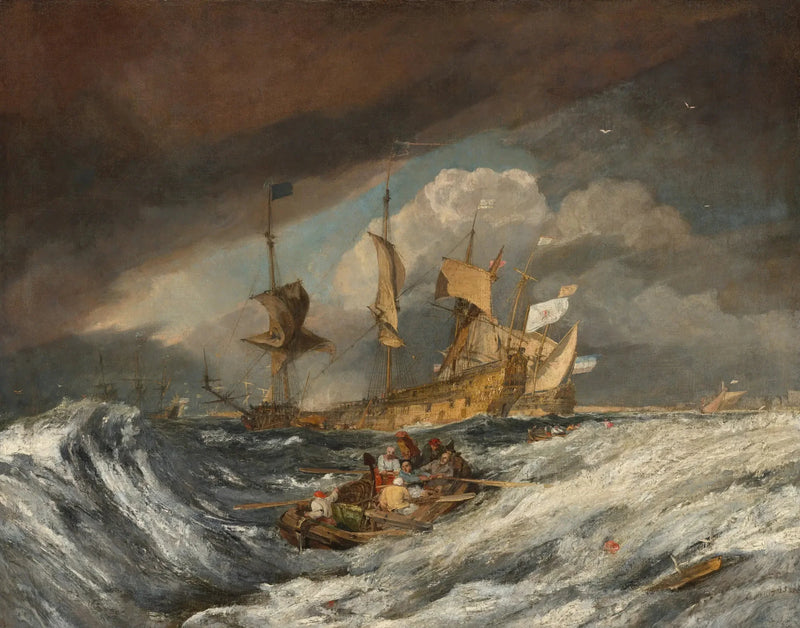Hollandalı Savaş Gemilerine Ağırlık Taşıyan Botlar - J. M. W. Turner