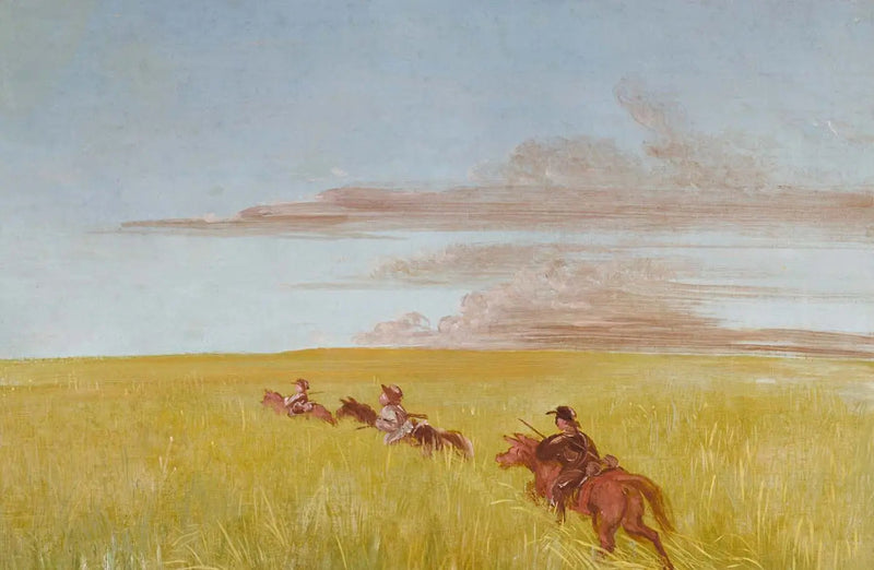 Bogard, Batiste ve Ben, Missouri Bottom boyunca seyahat ederken - George Catlin