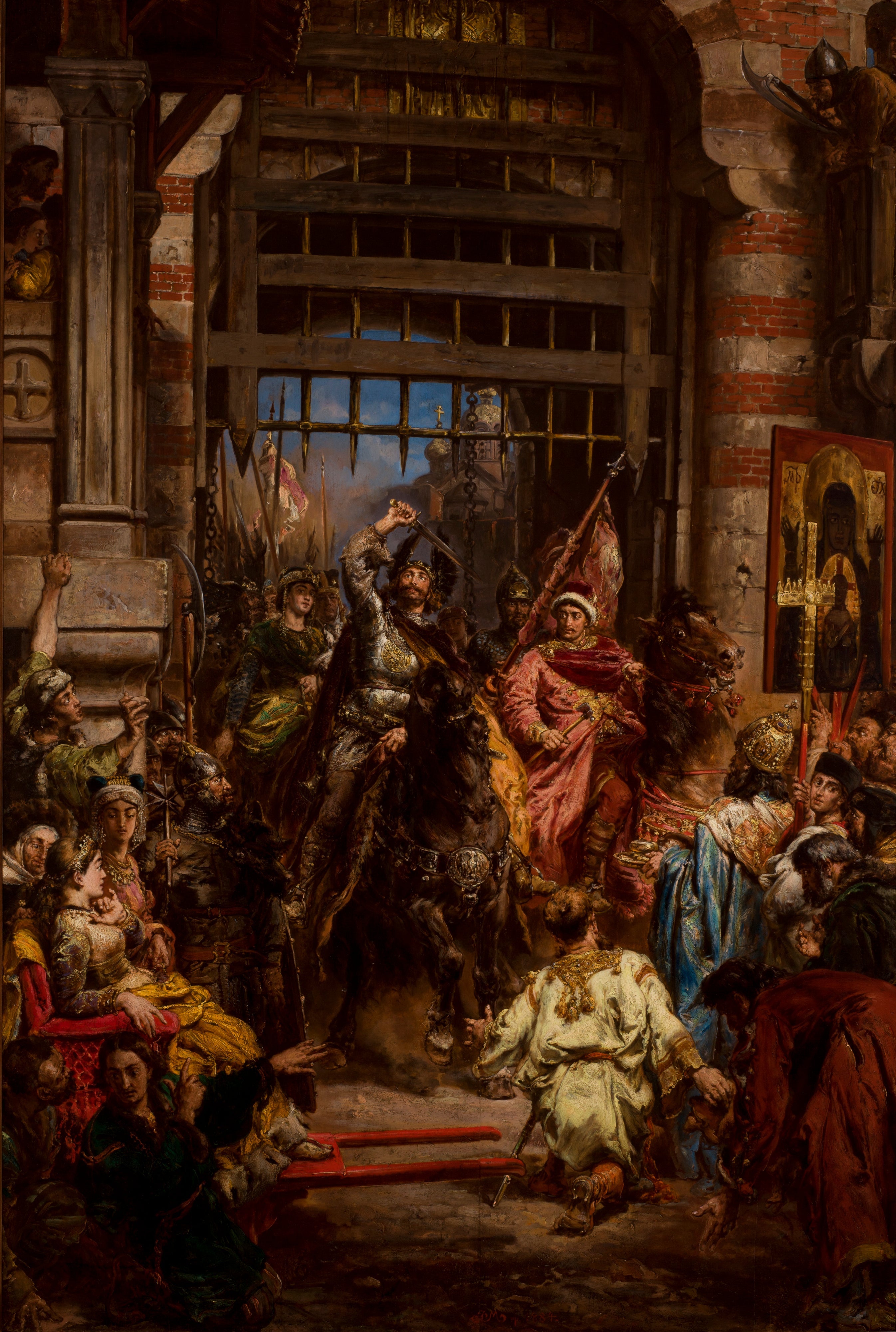 Boleslas le Brave avec Sviatopolk à la Porte Dorée de Kiev - Jan Matejko