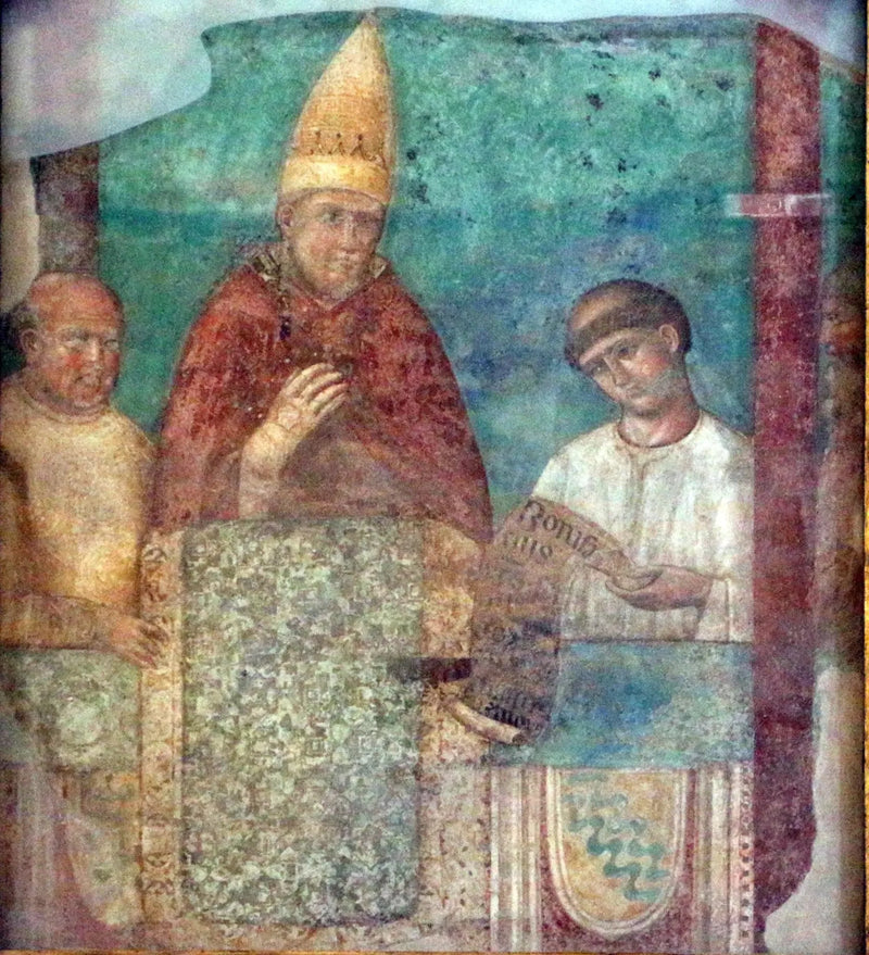 Boniface VIII 1300 yılı cüjülyesini ilan ediyor - Giotto