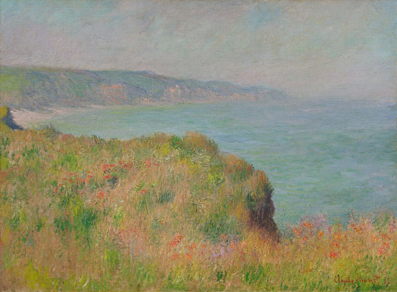 Pourville'de uçurum kenarı - Claude Monet
