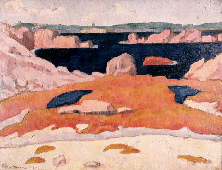 Bord de mer en Bretagne, Saint-Briac - Émile Bernard image 1 reproduction artisanale de tableau
