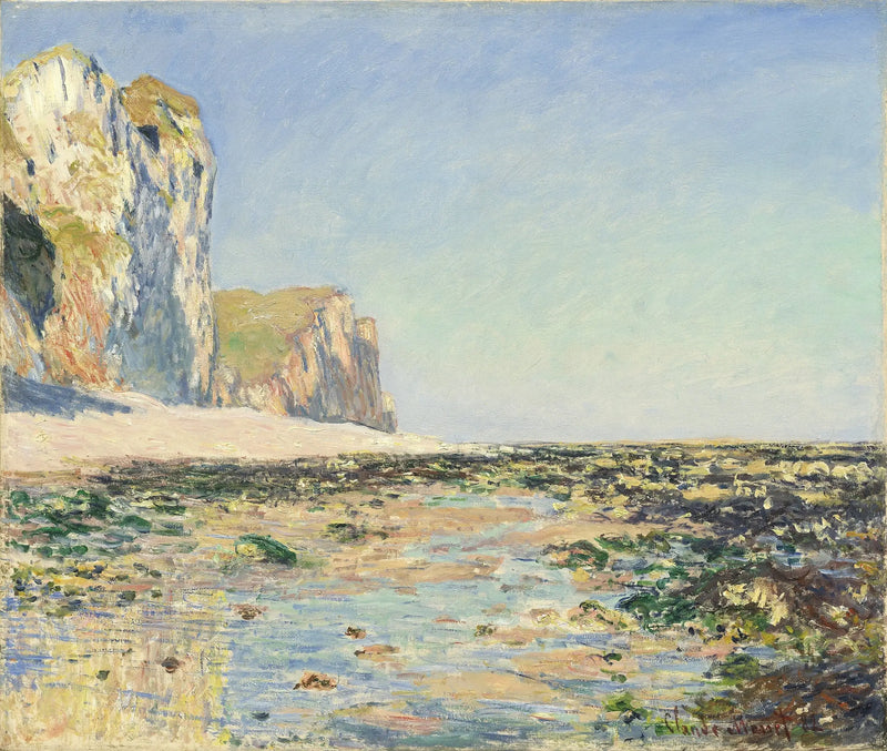 Pourville sabahı deniz kenarı ve kayalıklar - Claude Monet