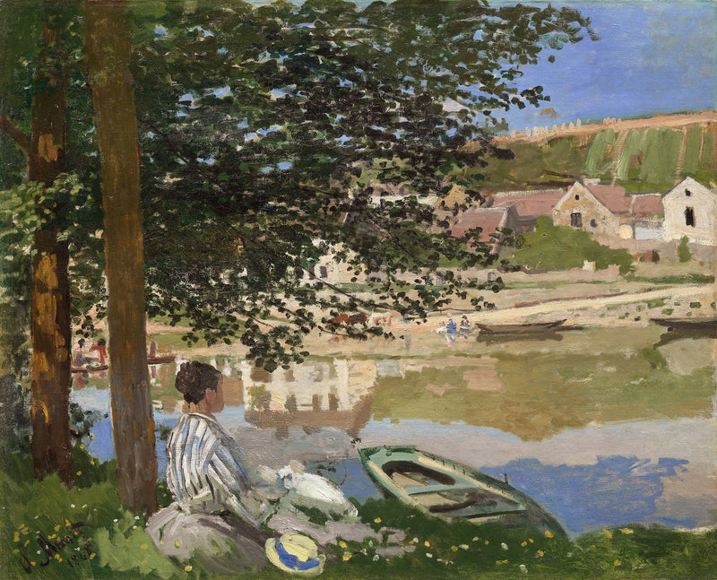 Bennecourt W110'da Seine nehrinin kıyısında - Claude Monet