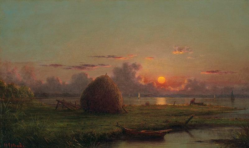 Sü sunset'ında saman balyası - Martin Johnson Heade