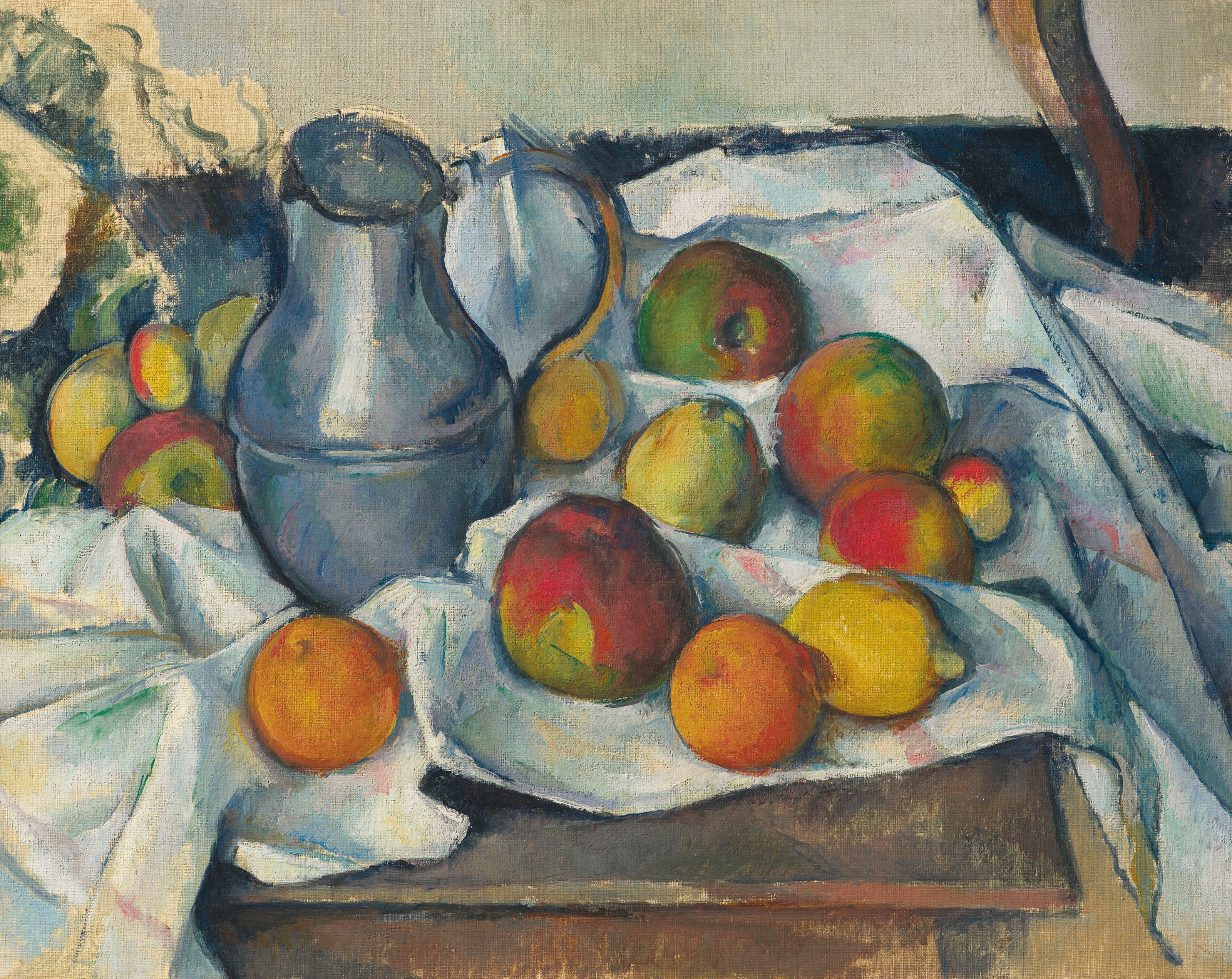 Çaydanlık ve Meyveler - Paul Cézanne