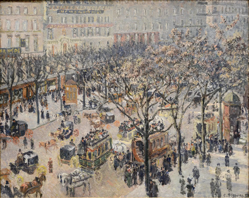 İtalyan Bulvarı, Sabah, Güneş - Camille Pissarro