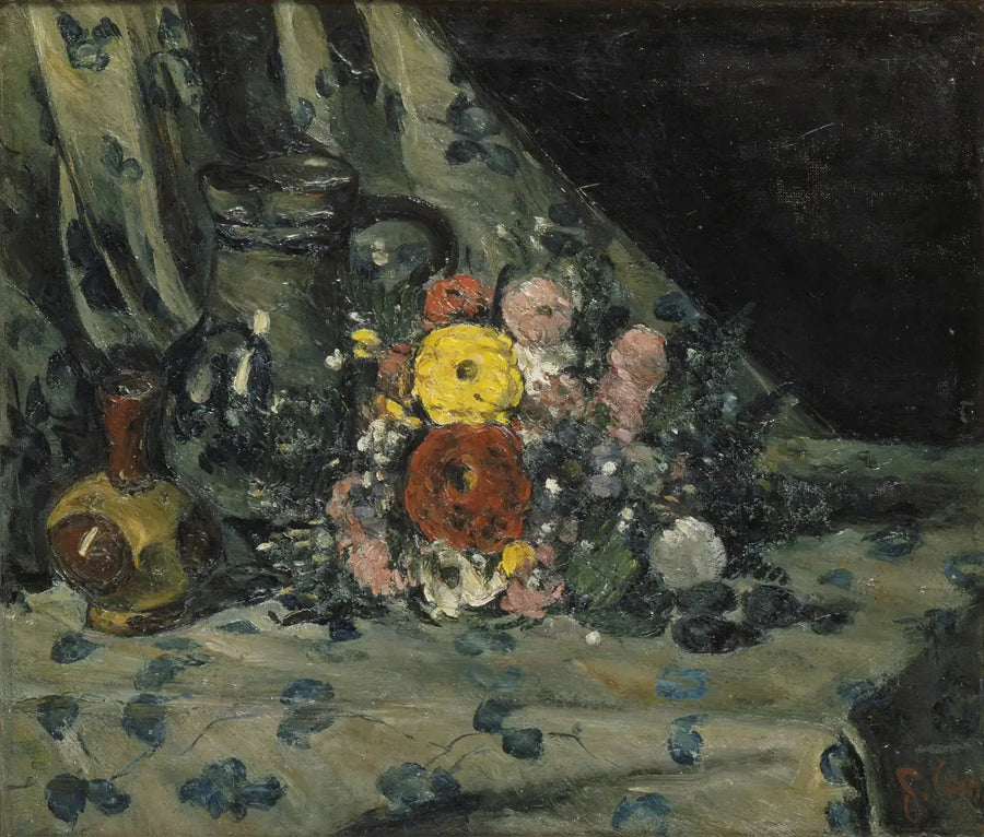 Sarı dalya buketi - Paul Cézanne