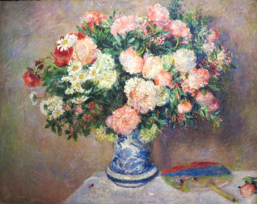 Krisantemum Buketi ve Japon Feneri - Pierre-Auguste Renoir