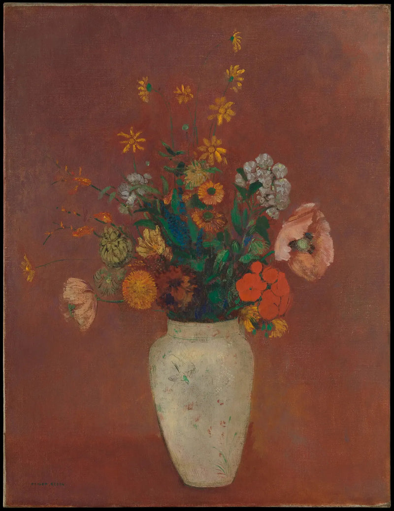 Çin vazoda buket - Odilon Redon