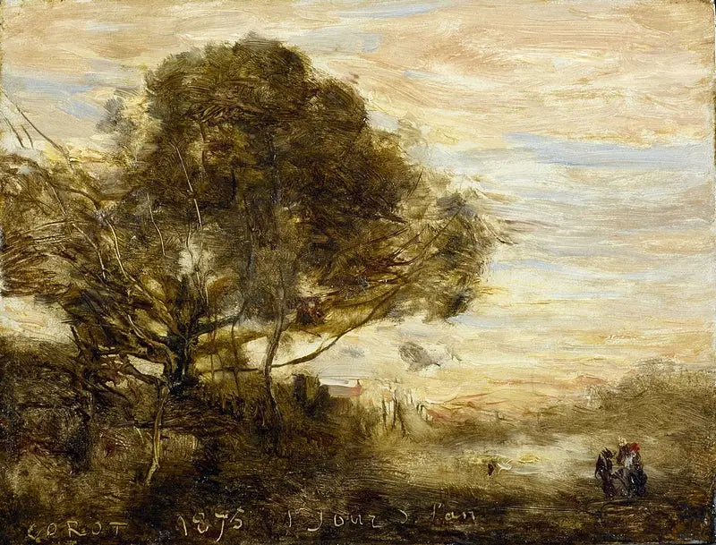 Su Kenarında Ağaç Demeti - Jean-Baptiste Camille Corot