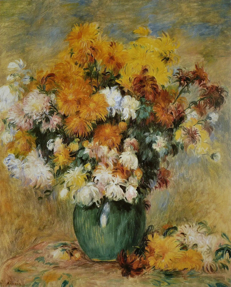 Krisantem Çiçek Buketi - Pierre-Auguste Renoir