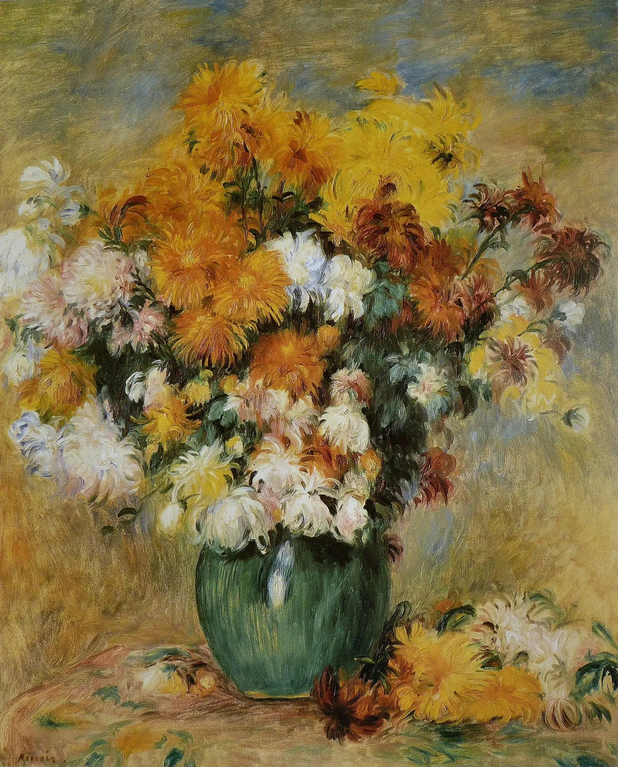 Krisantem Çiçek Buketi - Pierre-Auguste Renoir