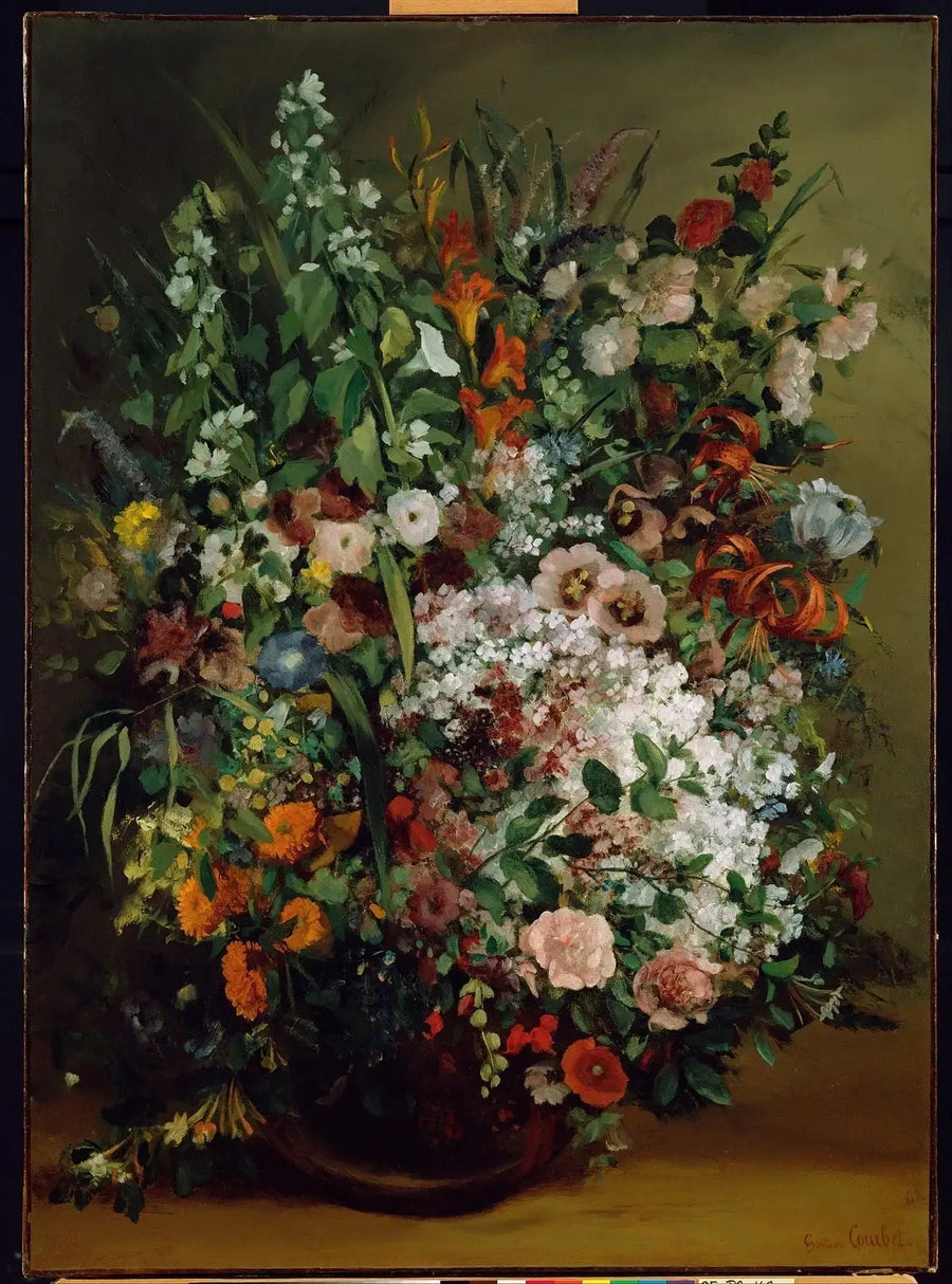 Vazo İçinde Çiçek Buketi - Gustave Courbet