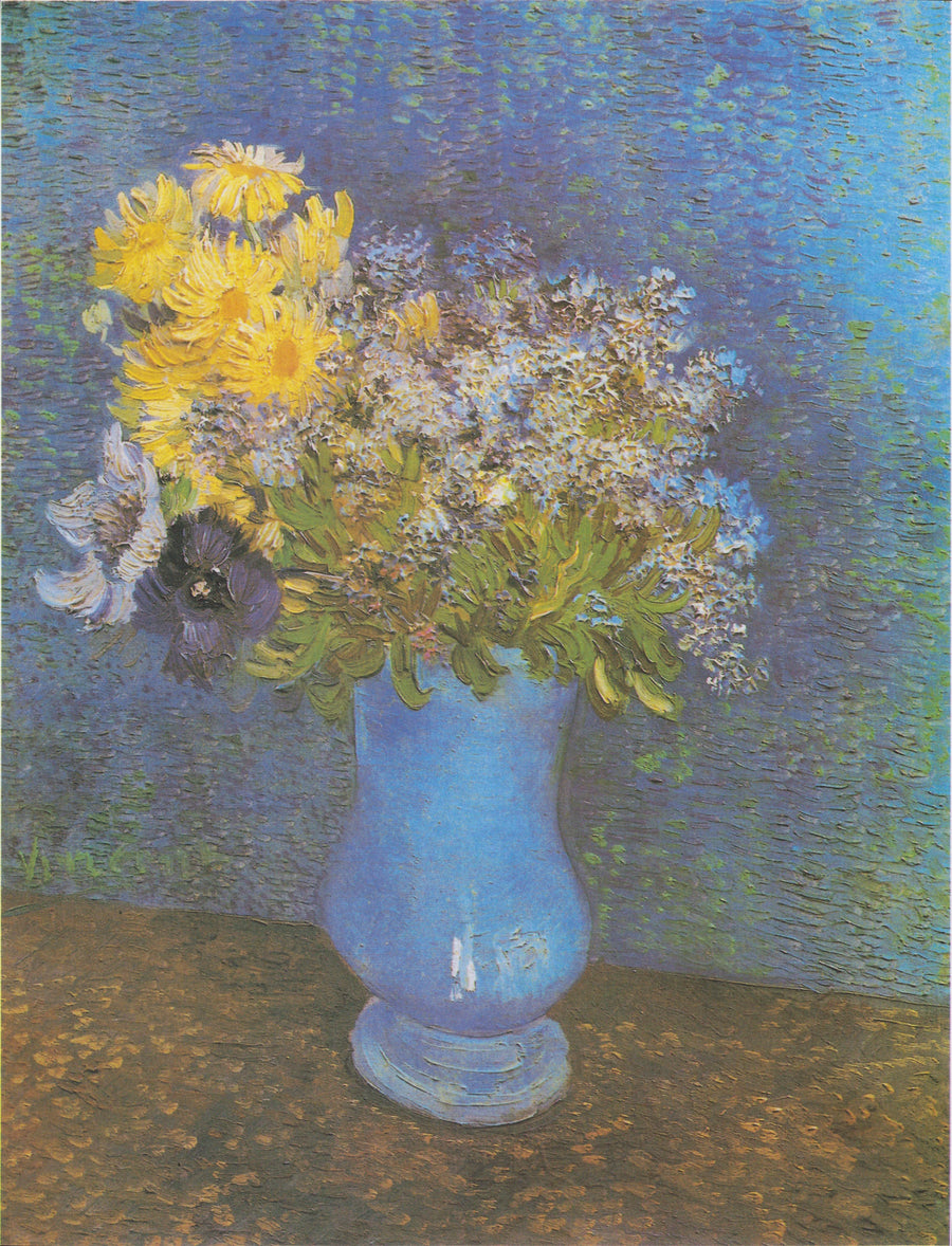 Mavi vazoda çiçek demeti - Vincent van Gogh