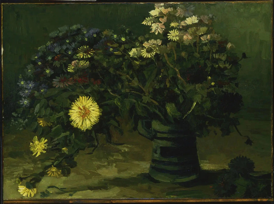 Papatya demeti ile Natürmort - Vincent van Gogh