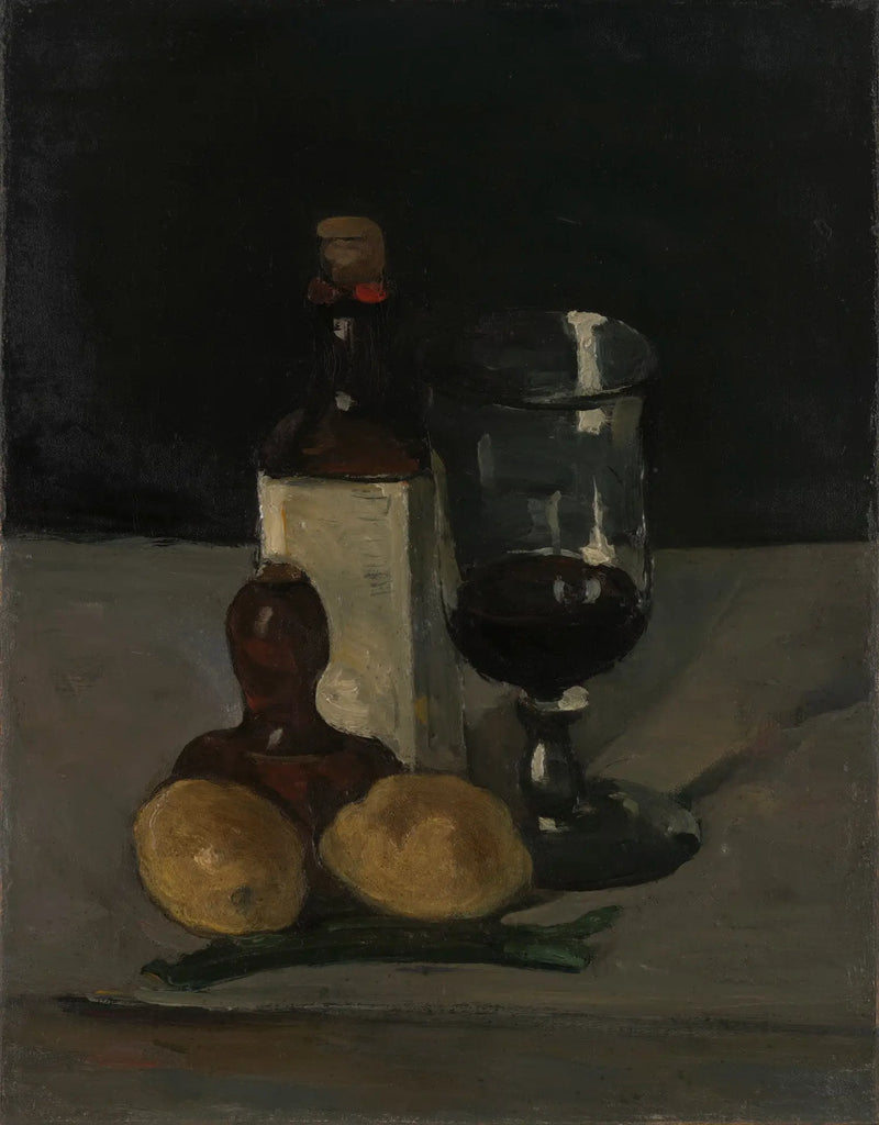 Şişe, bardak ve limonlar - Paul Cézanne