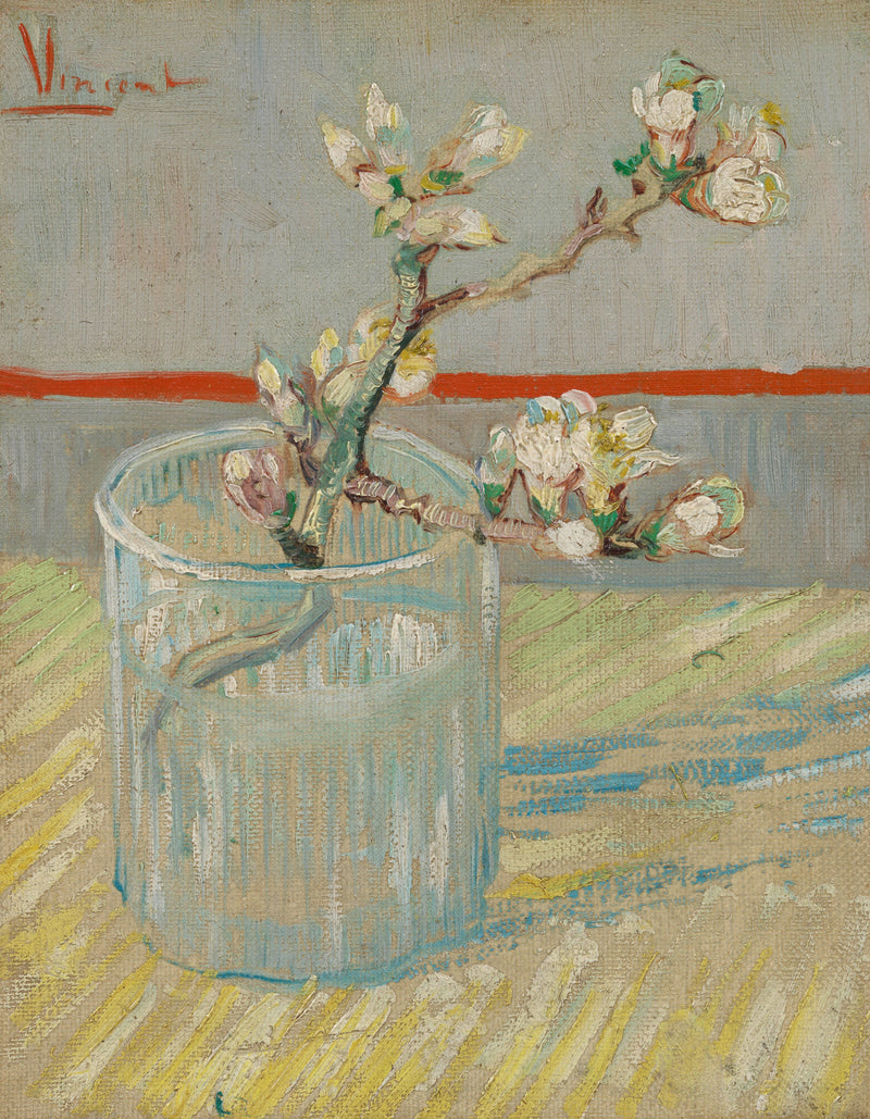 Bir bardakta çiçek açan badem dalı - Vincent van Gogh