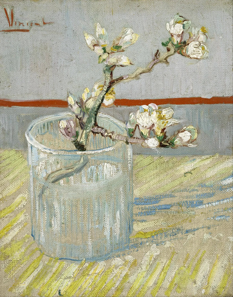 Bir bardakta çiçek açan badem dalı - Vincent van Gogh