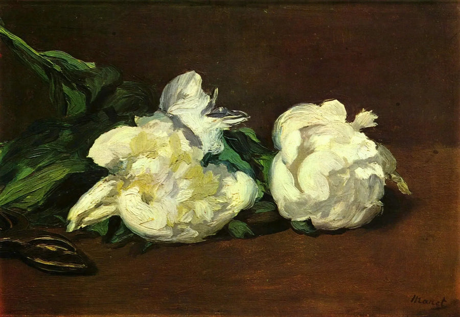 Beyaz şakayık dalı ve makas - Édouard Manet
