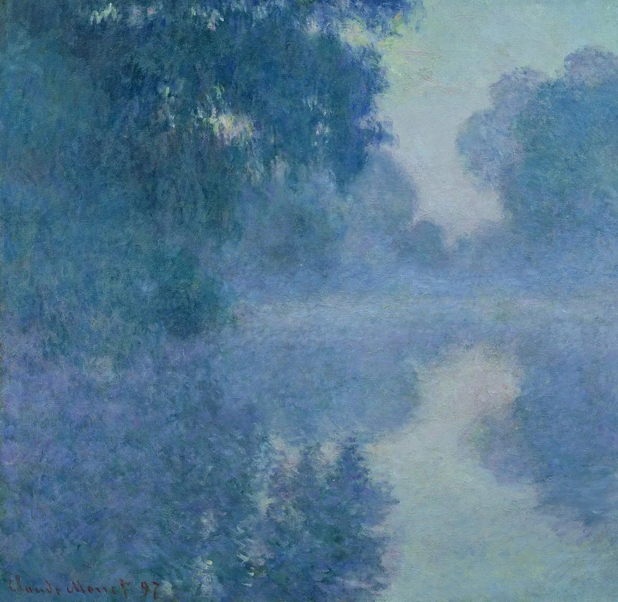 Giverny yakınlarında Seine Nehri kolu, doğan güneş - Claude Monet