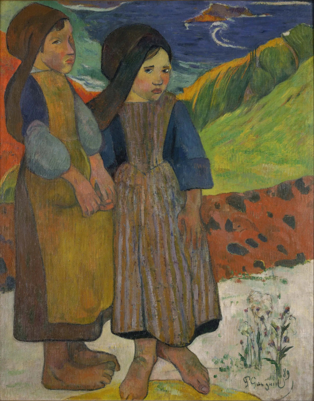 Bretonnes près de la mer - Paul Gauguin image 1 copie peinte à la main à l’huile