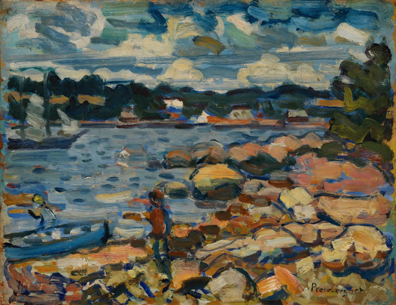 Brooksville, Maine (nehir ve kayalar) - Maurice Prendergast