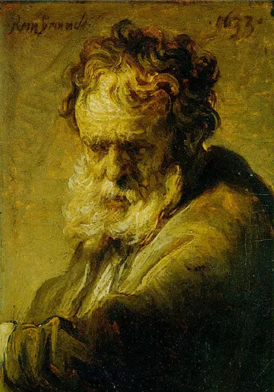 Yaşlı bir sakallı adam büstü - Rembrandt