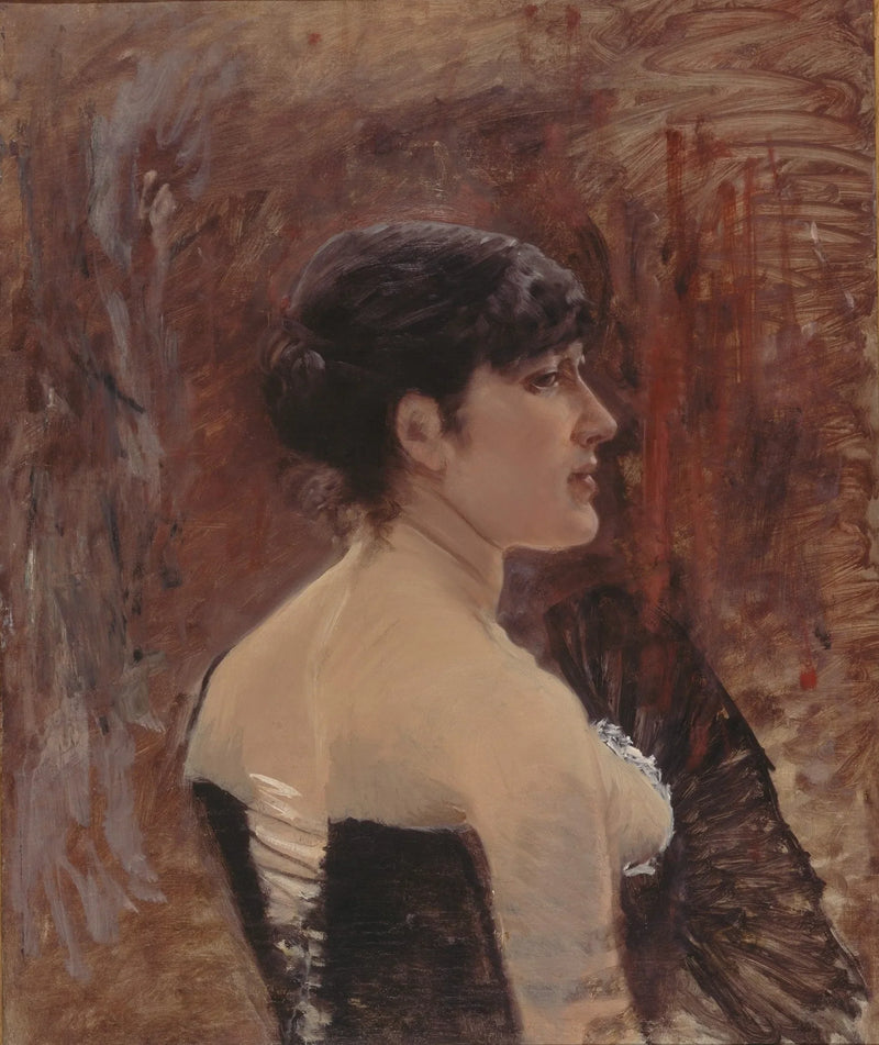 Kadın Büstü ve Bir Fular - Giuseppe De Nittis