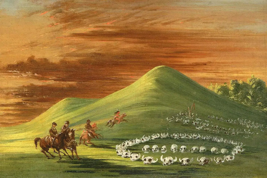 Butte de Mort, Sioux mezarlığı, Yukarı-Missouri - George Catlin