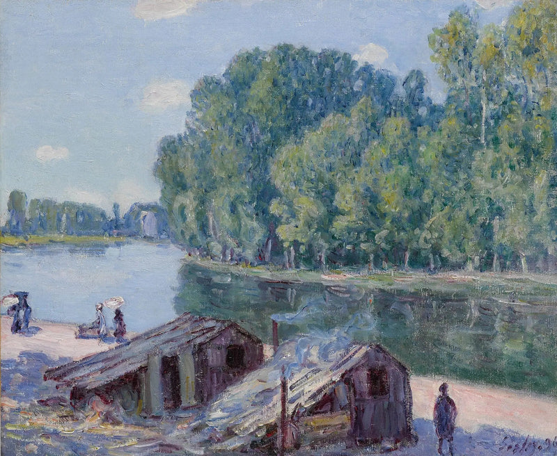 Loing Kanalı Kenarındaki Kulübeler, Güneş Etkisi - Alfred Sisley