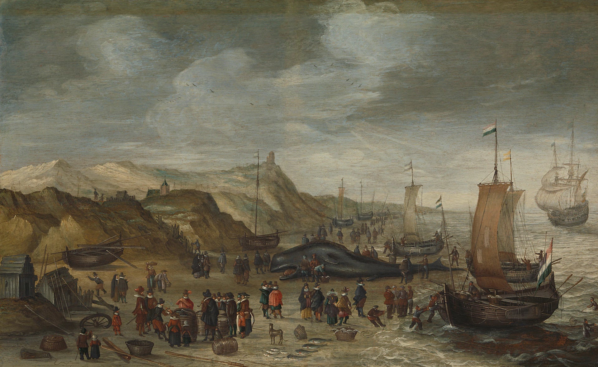 Un cachalot échoué sur la plage de Noordwijk, le 28 décembre 1614 - Hans Savery