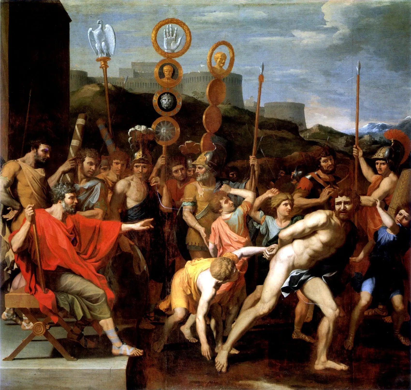 Camille livre le maître d'école de Faléries à ses écoliers - Nicolas Poussin image 1 copie peinte à la main à l’huile