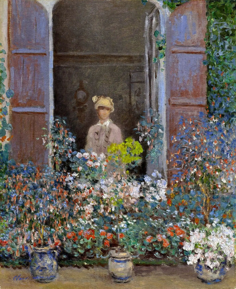 Camille Monet pencerede - Claude Monet